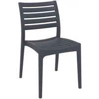 chaises de jardin empilable en plastique gris foncé