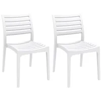 lot de 2 chaises de jardin empilables en plastique blanc