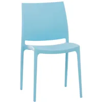 chaise de jardin empilable résistante aux uv en plastique bleu clair