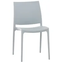 chaise de jardin empilable résistante aux uv en plastique gris clair
