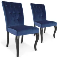 lot de 2 chaises velours bleu