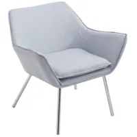 fauteuil lounge avec accoudoirs assise en tissu gris