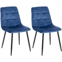lot 2 chaises avec pieds en métal assise en velours bleu