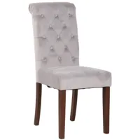 chaise salle à manger avec pieds en bois et assise en velours gris