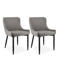 set de 2 chaises tapissées en velours gris