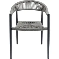 chaise de jardin en polyéthylène gris et acier noir
