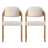 2 chaises en tissu recyclé fabriqué à la main couleur beige