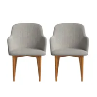 2 chaises avec tissu recyclé fabriqué à la main couleur gris
