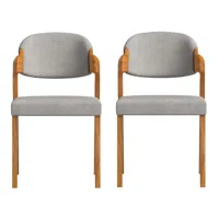 2 chaises en tissu recyclé fabriqué à la main couleur gris