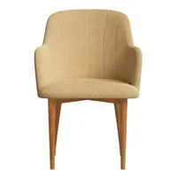 chaise avec tissu recyclé fabriqué à la main couleur moutarde