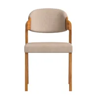 chaise en tissu recyclé fabriqué à la main couleur brun clair