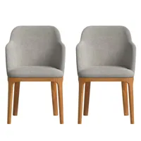 2 chaises avec tissu fabriqué à la main couleur gris