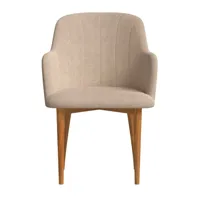 chaise avec tissu recyclé fabriqué à la main couleur brun clair