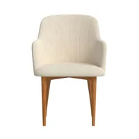 chaise avec tissu recyclé fabriqué à la main couleur beige