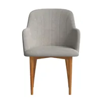 chaise avec tissu recyclé fabriqué à la main couleur gris