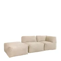 pouf modulable sofa velours côtelé beige galet