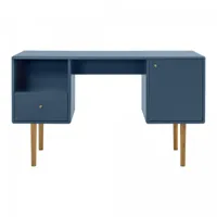 bureau moderne en bois avec rangements marceau bleu