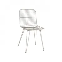 lot de 2 chaises minimaliste en métal beige