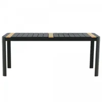 table de jardin 200x100cm en aluminium et bois noir