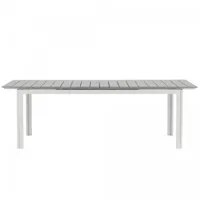 table de jardin extensible en aluminium blanc