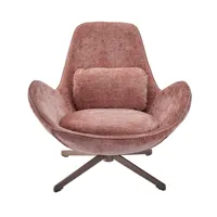 fauteuil pivotant rose en tissu - l87 cm