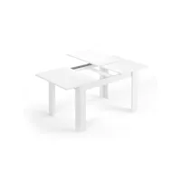 table extensible effet bois 140/190x90 cm blanc brillant