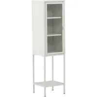 armoire vitrée avec étagère en acier misha blanc