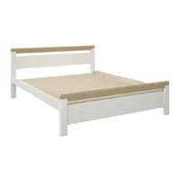 lit en bois blanc 160 x 200 cm