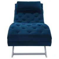 chaise en eucalyptus/bois d'hévéa, bleu marine