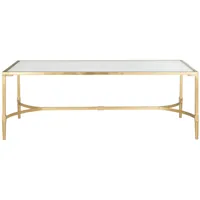 fer/verre tables basses en or/transparent