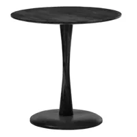 bangalore-table basse ronde diam50 cm en bois de manguier massif noir