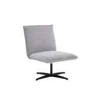 fauteuil lounge pivotant en tissu gris clair avec pied central