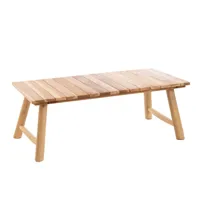 table basse rectangulaire artisanale en teck massif l123