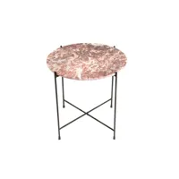 table basse ronde en marbre et pieds en métal noir d50