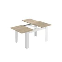 table à rallonge effet bois beige, blanc 139x90 cm
