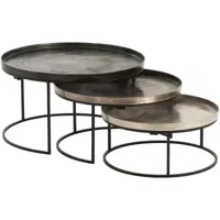 tables gigognes aluminium noir