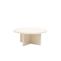 table basse ronde en microciment blanc cassé de ø80x33cm