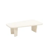 table basse en microciment avec trois pieds blanc cassé 100cm