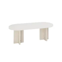 table basse en microciment blanc cassé de 120x40cm