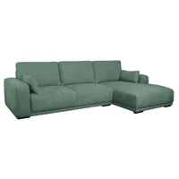 canapé d'angle 3 places en tissu vert