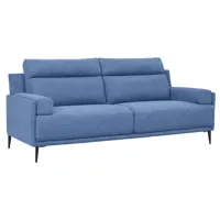 canapé 3 places en tissu bleu