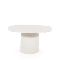 table basse en aluminium 57x71cm blanc ivoire