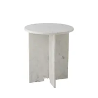 table d'appoint ronde en marbre d46cm blanc