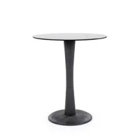 table d'appoint ronde en verre et bois de manguier d60cm noir