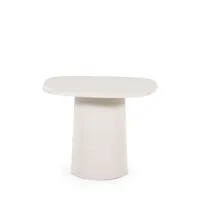 table d'appoint en aluminium 44,5x56cm blanc ivoire