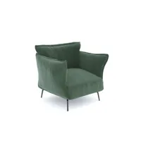 fauteuil velours texturé vert émeraude