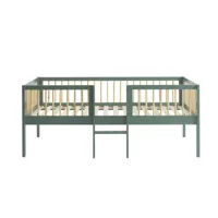 cadre de lit pour enfant avec échelle en bois 90x190cm vert