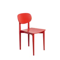 chaise en bois de hêtre massif rouge flamme
