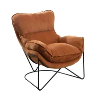 fauteuil en velours orange