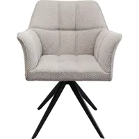chaise avec accoudoirs pivotante grise et acier noir